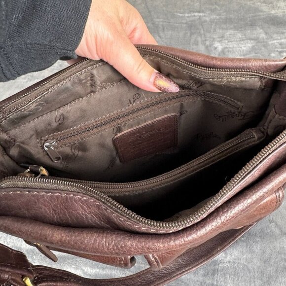 Fossil Women's Vintage Pebbled Brown Leather Shoulder Bag Style Y2K McBling - Picture 11 of 13